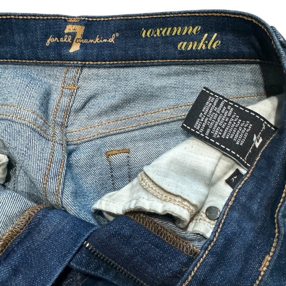 7 For All Mankind Jeans Women’s 26 Roxanne Ankle Distressed Raw Frayed Blue - Picture 10 of 11